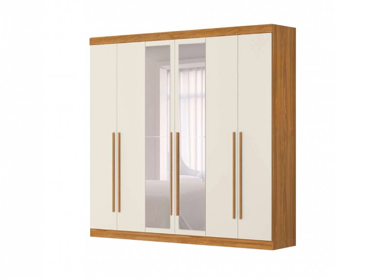 ARMOIRE BERTHA (5PC) 6 PTS + MIRROIR ALMOND CLEAN