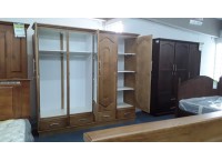 ARMOIRE MELDIANA 4 PTS 2TIRS (SAPELE-WHITE INSIDE